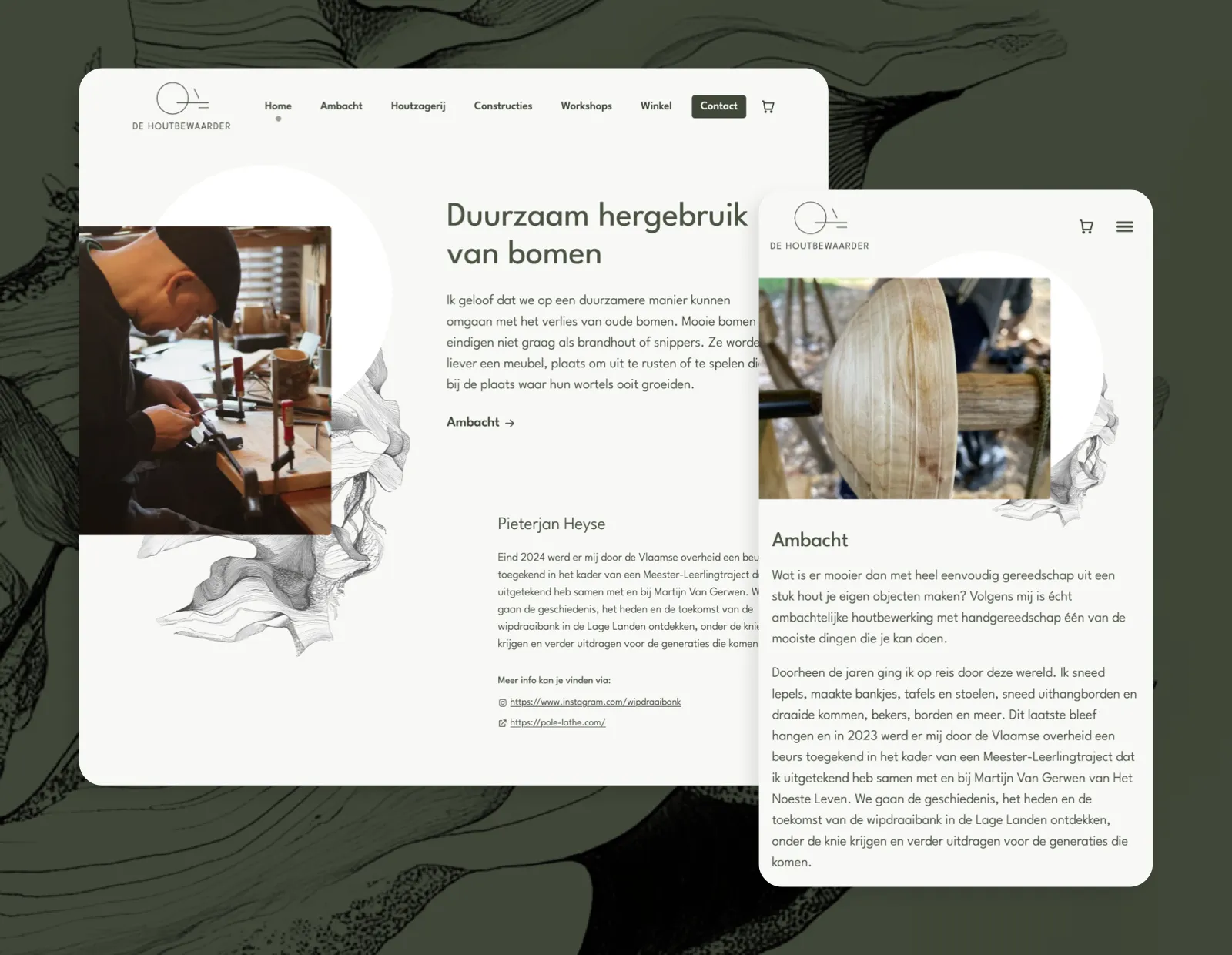 Website screenshot van De Houtbewaarder