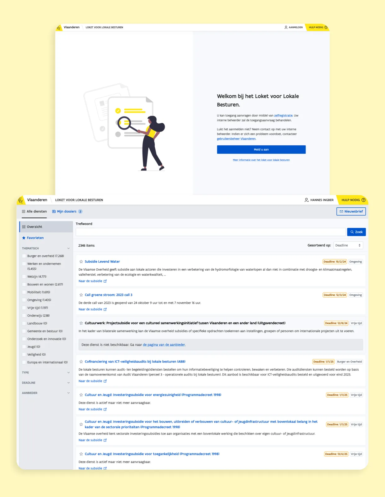 Website screenshot van Digitaal Loket