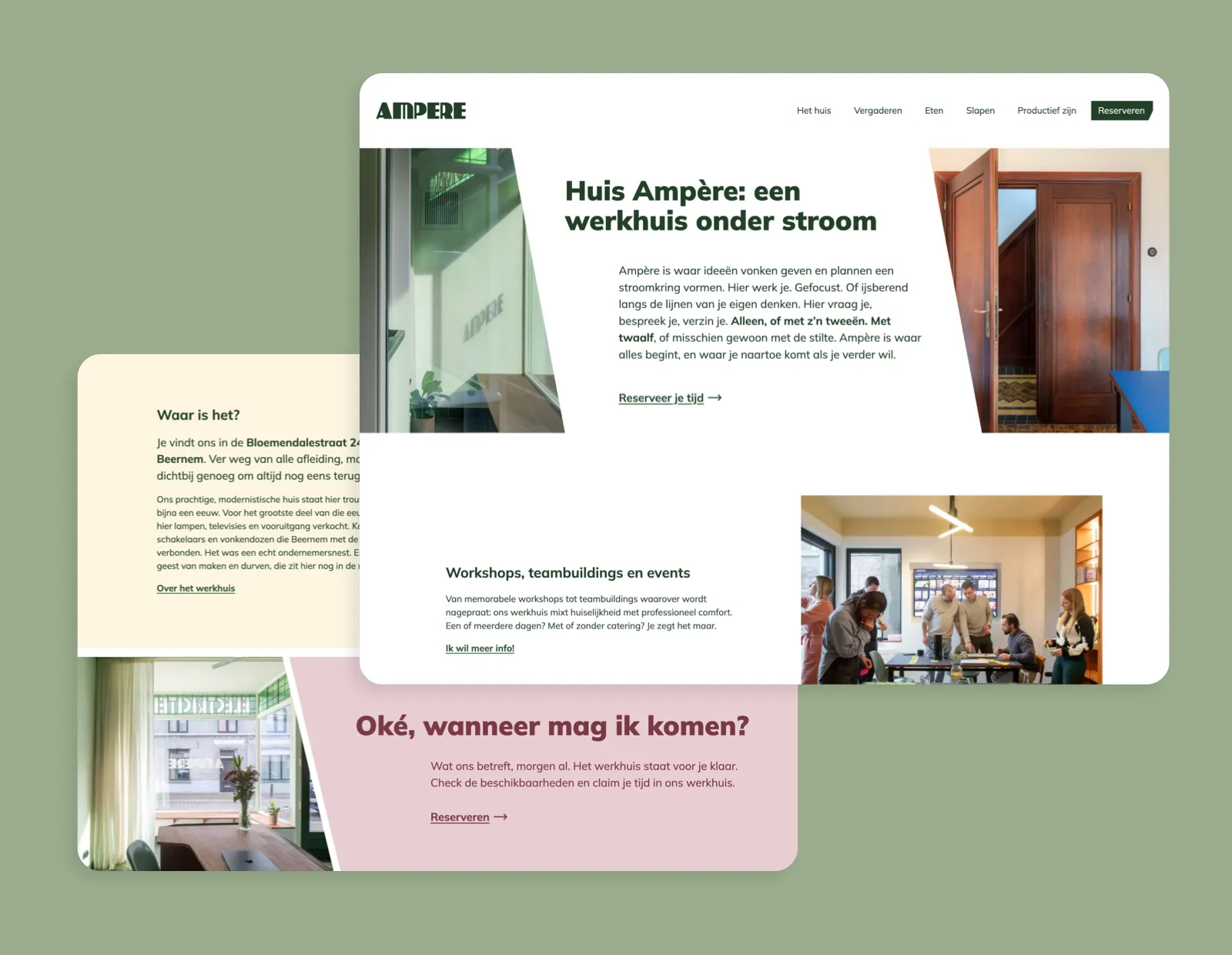 Website screenshot van Huis Ampere