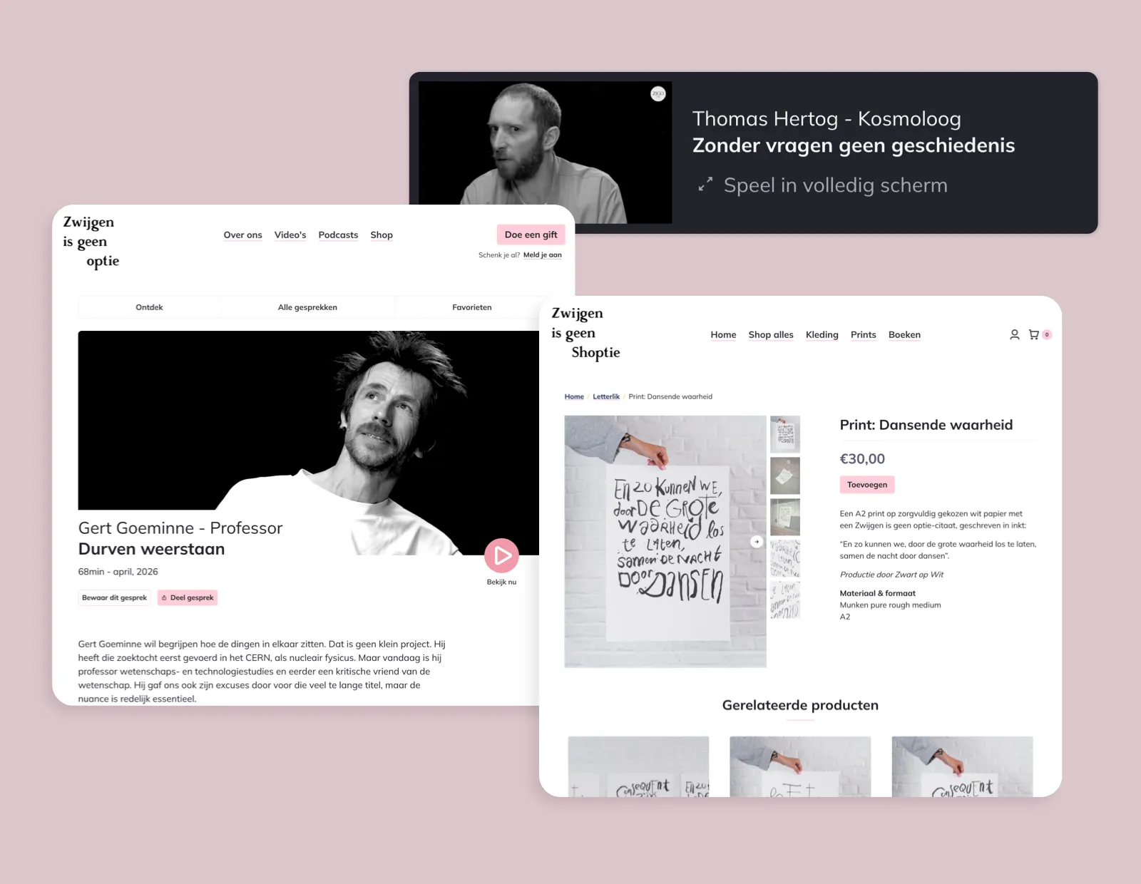 Website screenshot van Zwijgen is geen optie