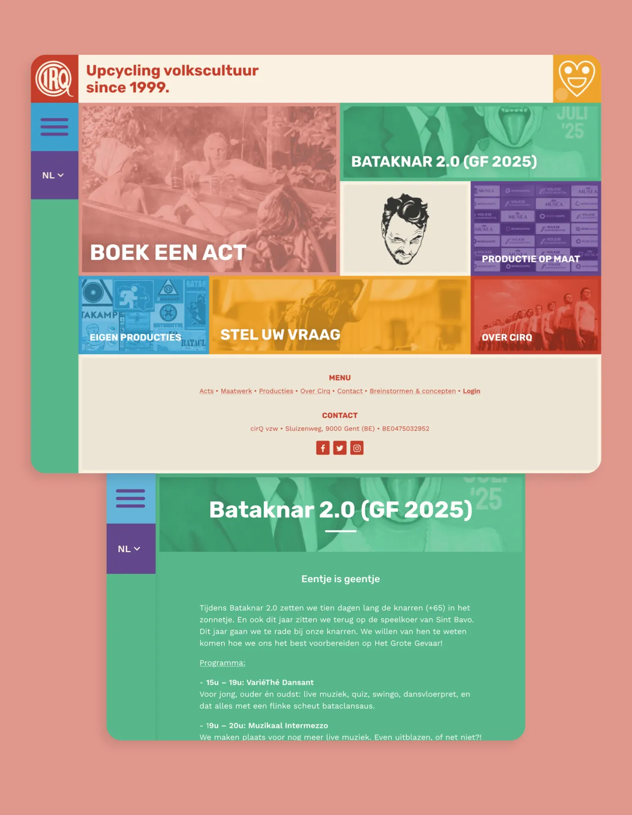 Website screenshot van CIRQ